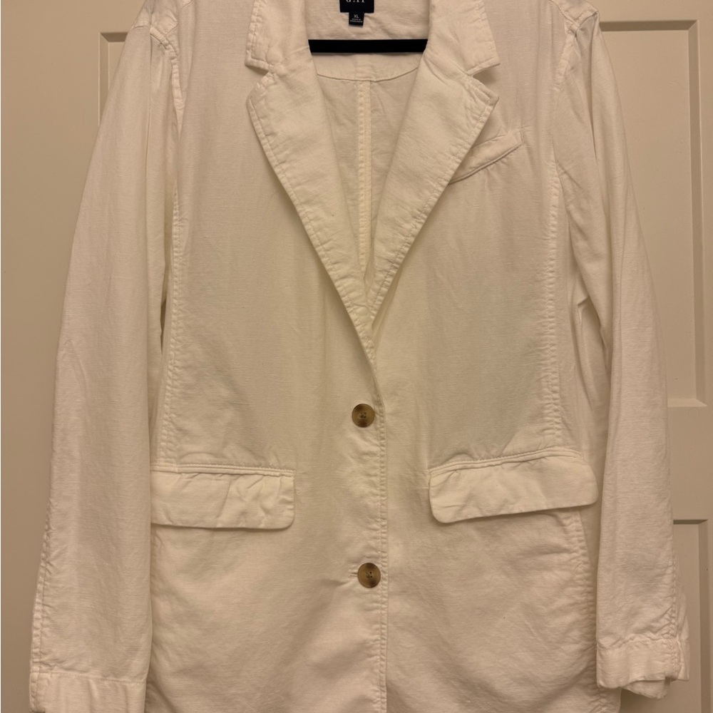 GAP Women's White linen Blazer